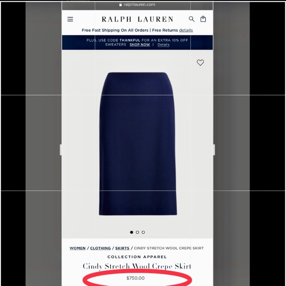 Ralph Lauren Purple Label Cindy Stretch skirt sz 4 - Picture 7 of 7